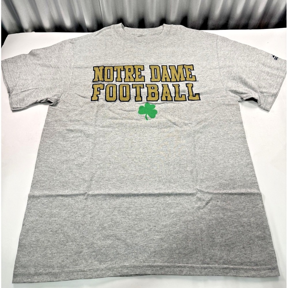 Adidas Notre Dame Fighting Irish Football Gray T-Shirt Men's Size S